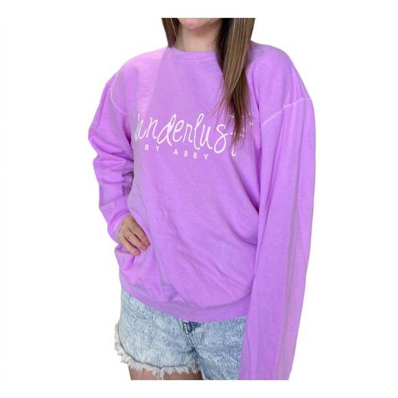 NEW ABBY PRESS graphic sweatshirt in purple - Picture 1 of 1